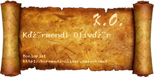 Körmendi Olivér névjegykártya
