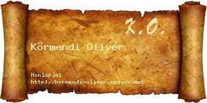 Körmendi Olivér névjegykártya