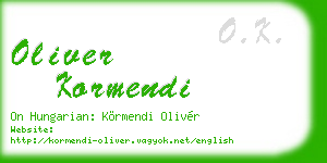 oliver kormendi business card